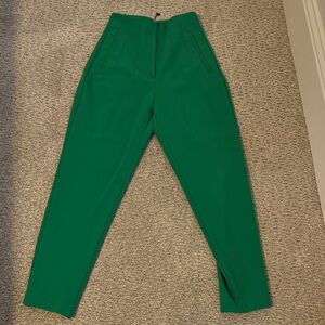 Zara Vibrant Green Cropped Pants